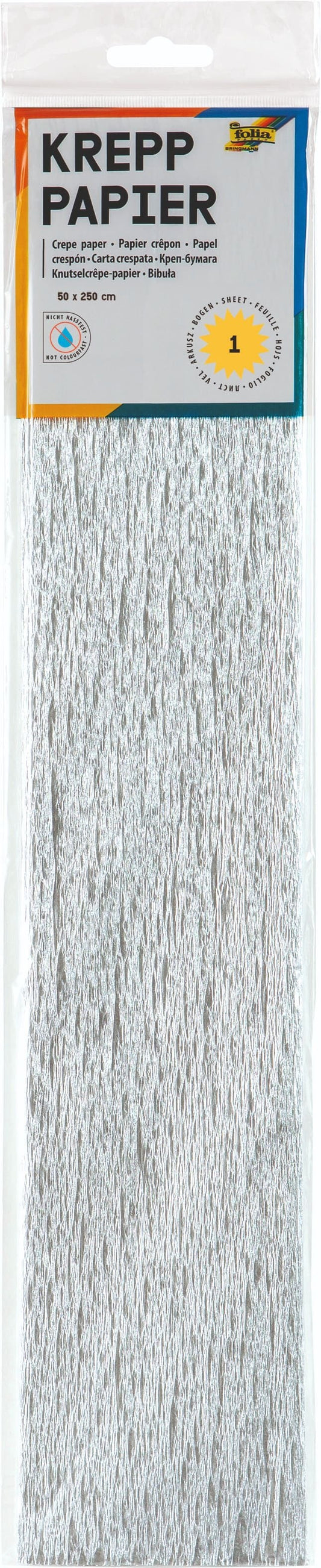 Crêpepapier Folia 250x50cm nr9126 zilver