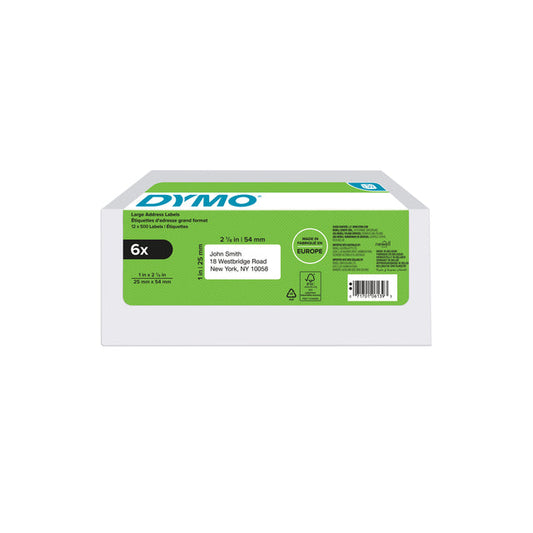 Etiket Dymo LabelWriter adressering 25x54 6st wit