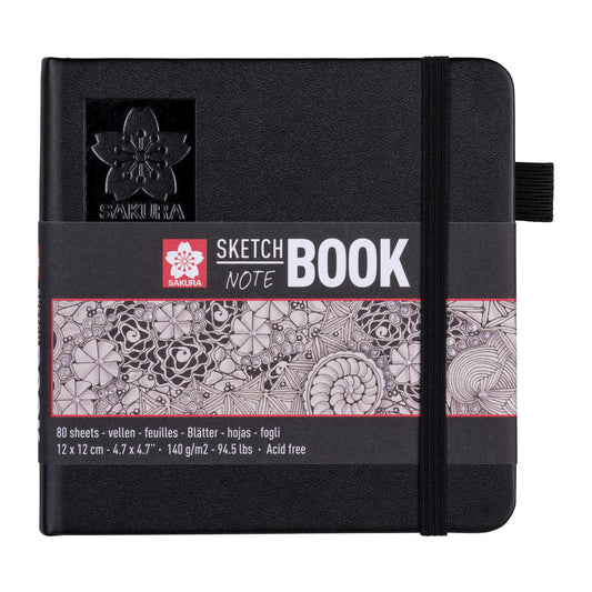 Schetsboek Sakura 80 witte vellen 120x120mm zwart