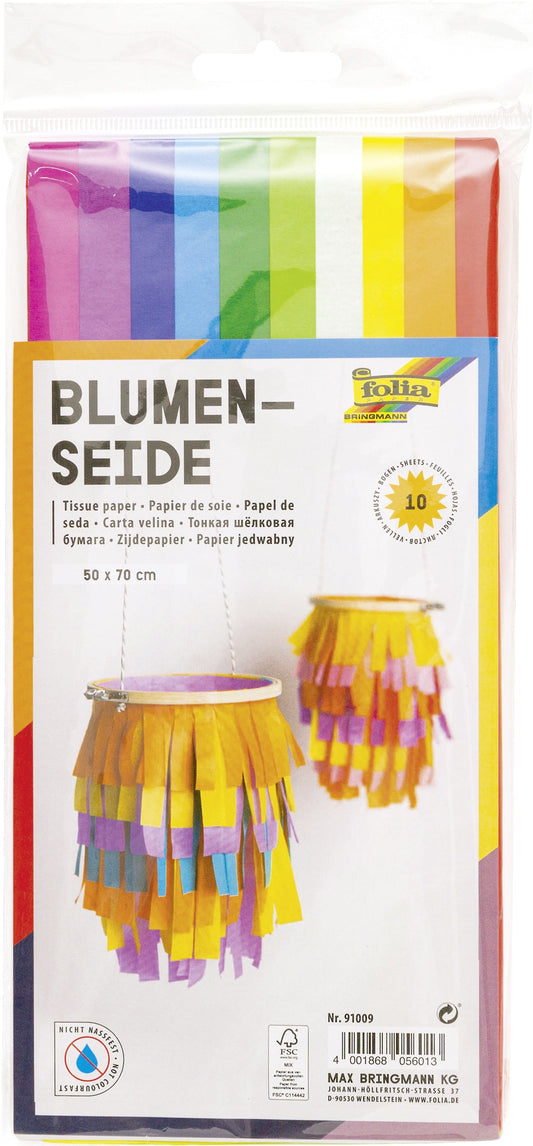 Zijdevloeipapier Folia 50x70cm 20gr assorti 10vel