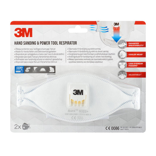 Stofmasker 3M Aura 9322 FFP2  ventiel 2st