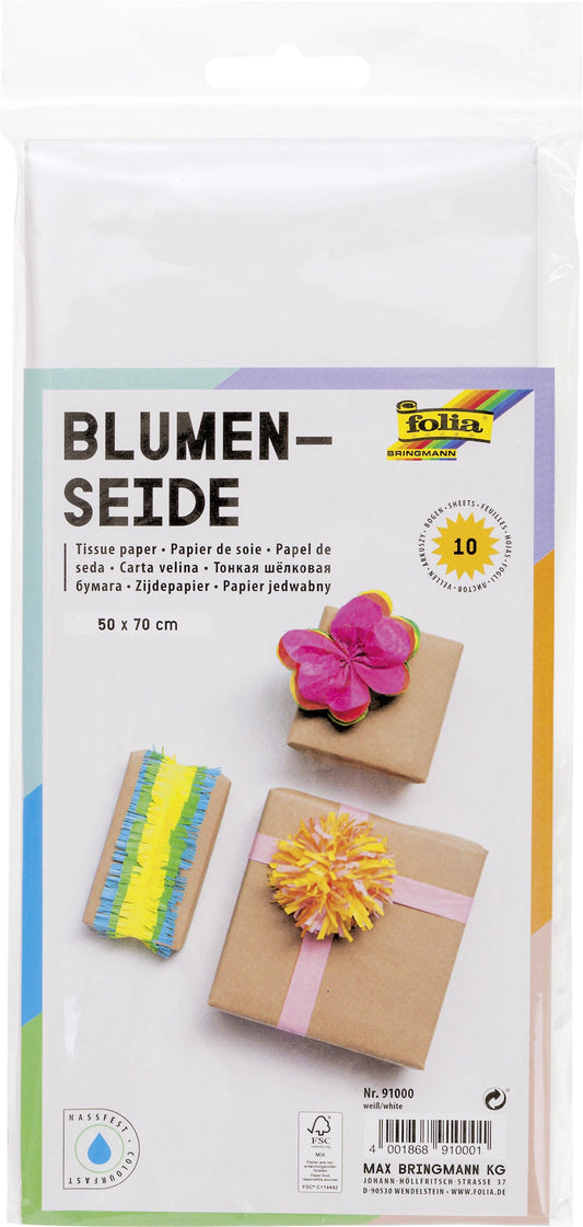 Zijdevloeipapier Folia 50x70cm 20gr nr00 wit 10vel