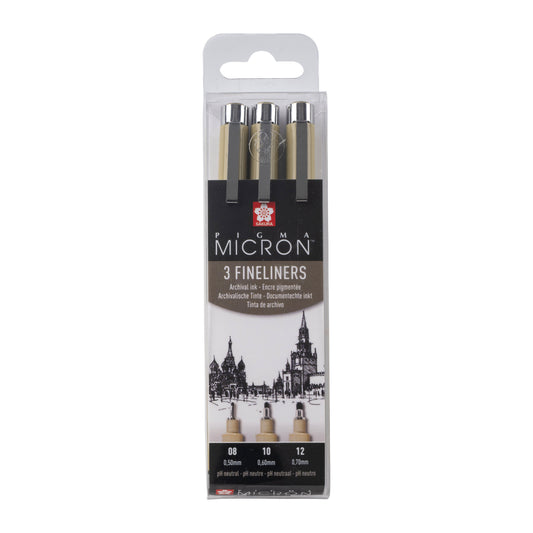 Sakura Pigma Micron Etui 3 Fineliners Zwart