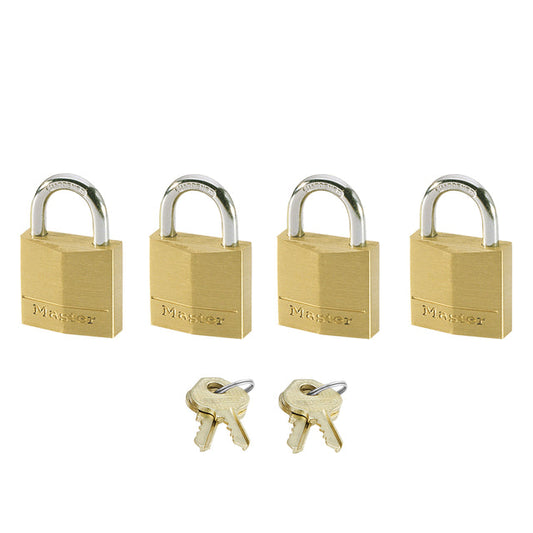 Hangslot MasterLock 4 gelijksluitend messing 20mm