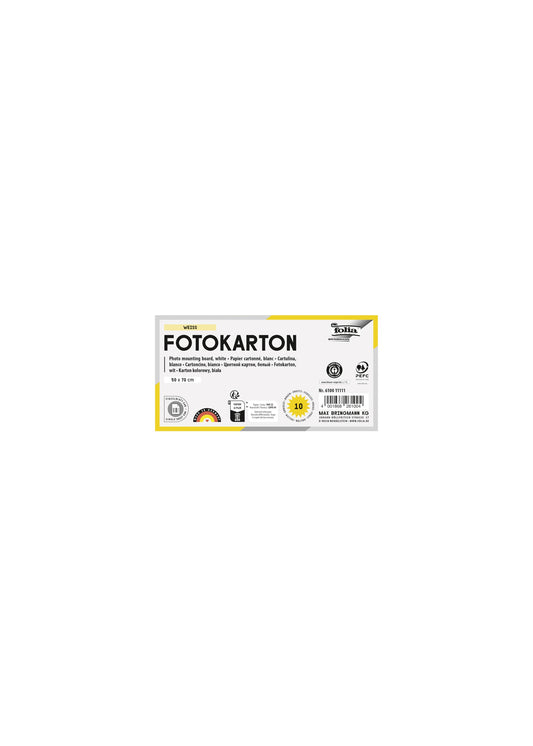 Fotokarton Folia 2z 50x70cm 250gr parelm nr00 wit