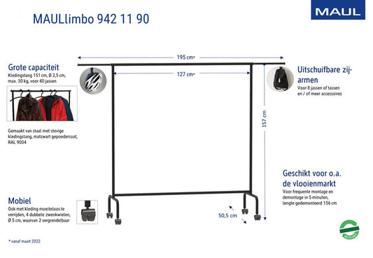 Garderoberek MAUL Limbo 156x127(tot 220)x50cm mob