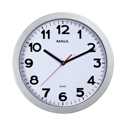 Wandklok MAUL Step Quartz Ø30x5cm kunstst zil/wit