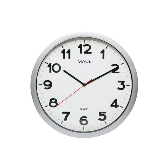 Wandklok MAUL Step Quartz Ø40x5cm kunstst zil/wit