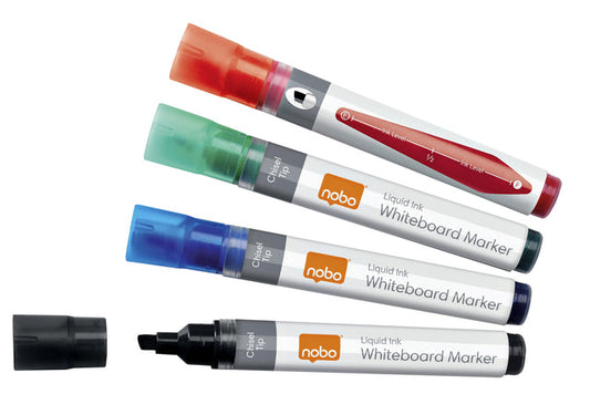 Whiteboardmarker Nobo Liquid schuin ass 4mm