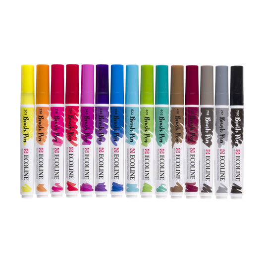 Brushpen Talens Ecoline set 15 stuks assorti