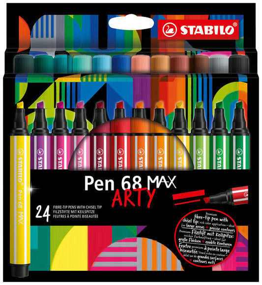 Viltstift STABILO Pen 68/24 Max Arty 24st assorti