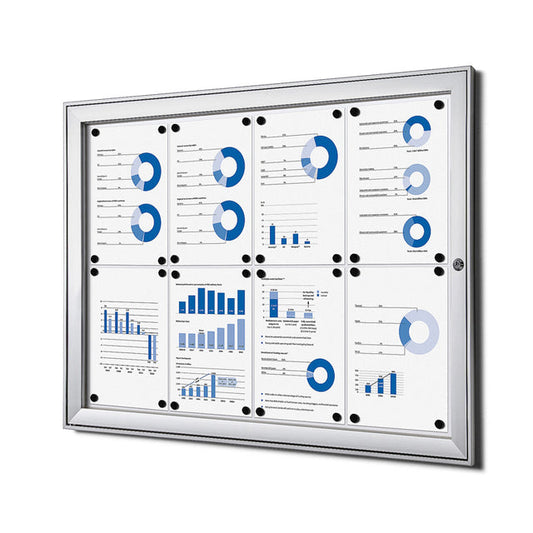 Vergrendelbaar Notitiebord Indoor Zilver 8x A4