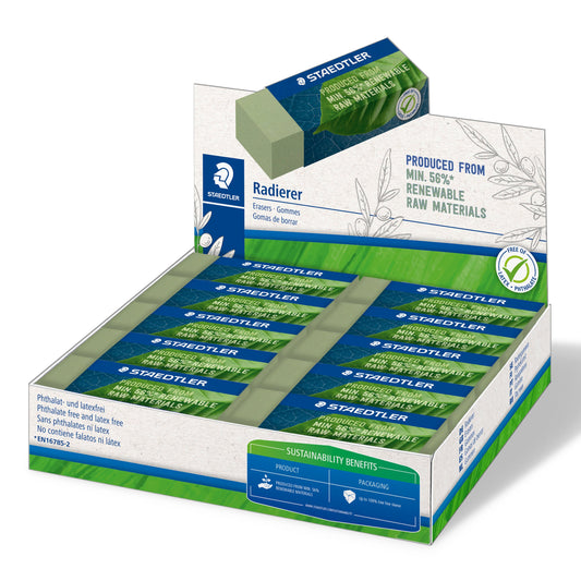 Gum Staedtler Eco 52680 65x23x10mm olijfgroen