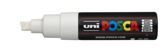 Paintmarker Uni POSCA PC8K B schuin wit