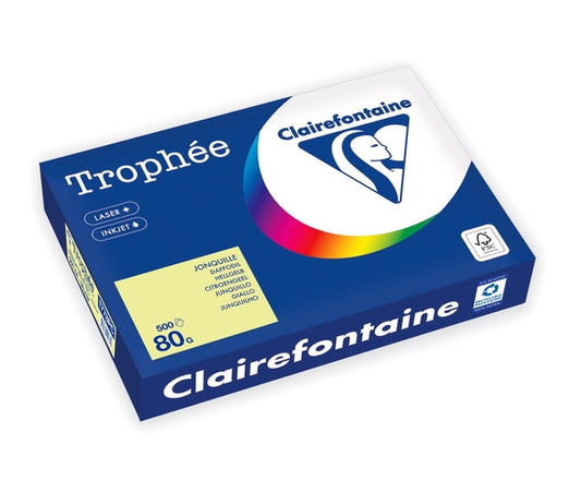 Kopieerpapier Trophee A4 80gr citroengeel