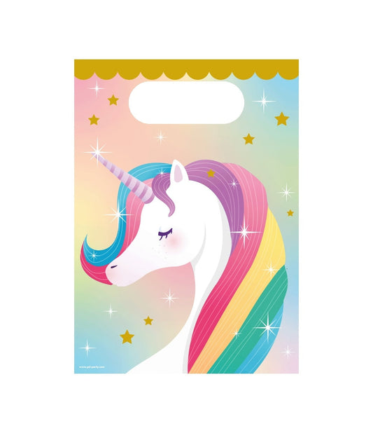 Cadeau tasjes Unicorn papier 23x16cm 6 stuks