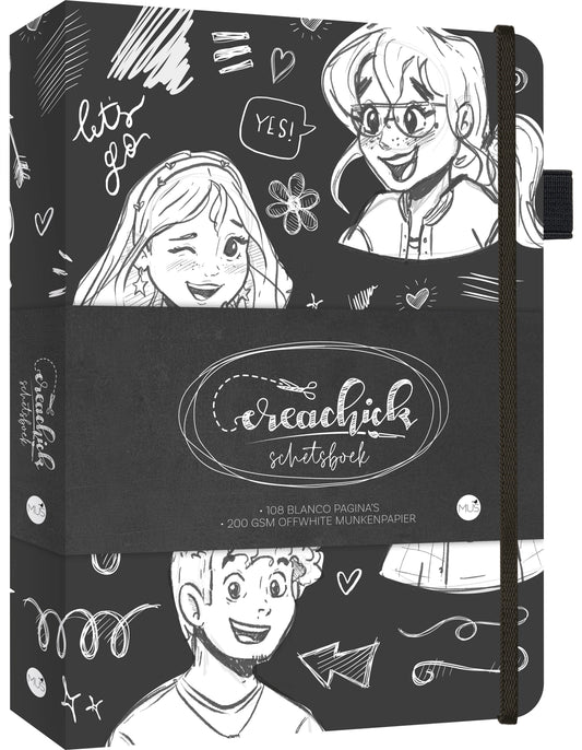 Schetsboek CreaChick Black