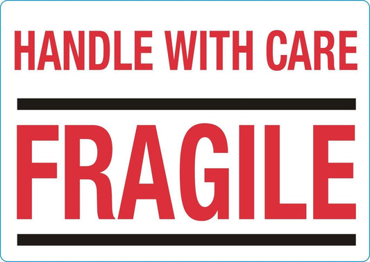 Waarschuwingsetiket handle with care 500 stuks