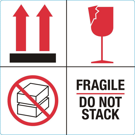Waarschuwingsetiket fragile do not stack 1000st