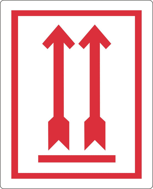 Waarschuwingsetiket pijl omhoog rd 500 stuks