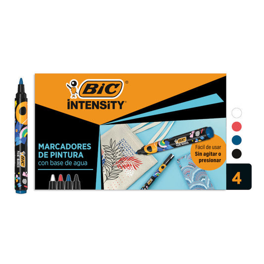 Paintmarker Bic Intensity assorti 4 stuks