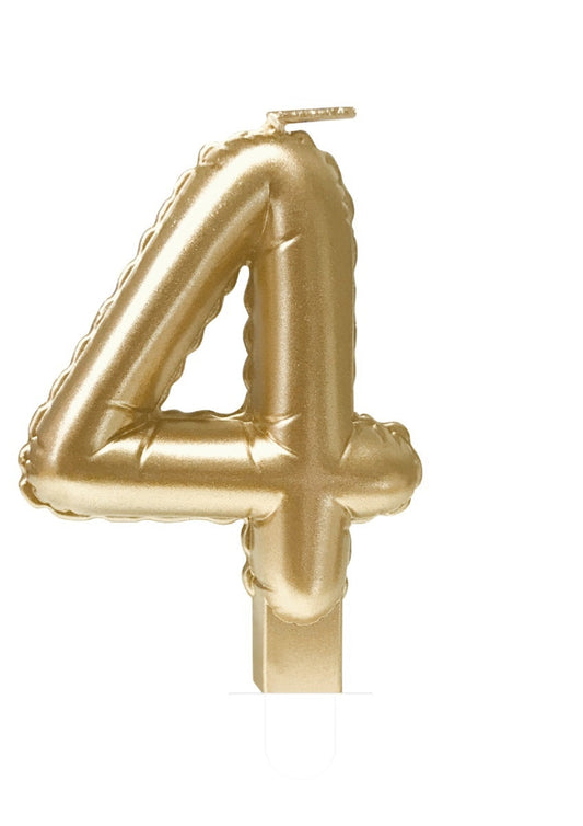 Foil balloon candle gold 4