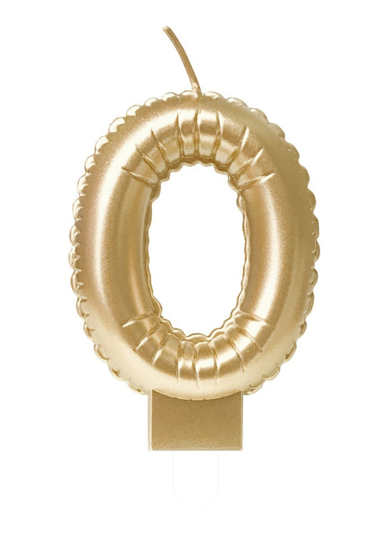 Foil balloon candle gold 0