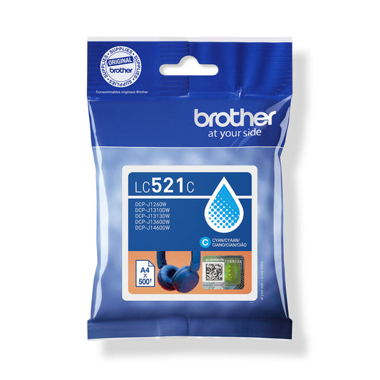 Inktcartridge Brother LC-521C blauw