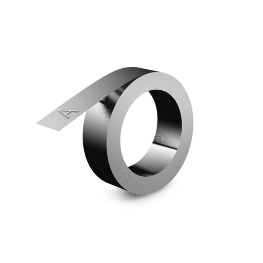 Relieftape Dymo niet klevend rvs 12mm zilver