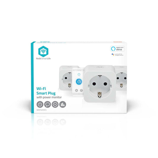 Slimme stekker Nedis Smartlife Wifi 3 stuks wit