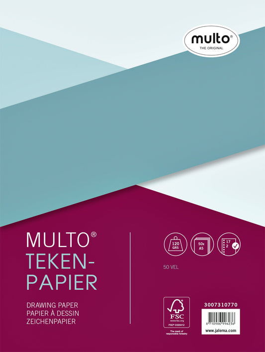 Interieur Multo 17-gaats tekenpapier 120gr 50v