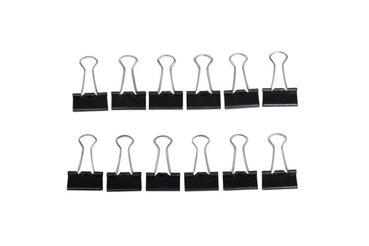 Papierklem MAUL 213 Foldback 25mm zwart 12 stuks