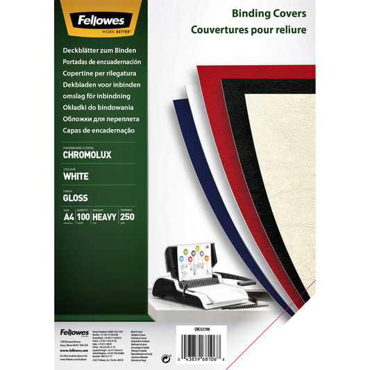 Voorblad Fellowes A4 Chromolux 250gr wit