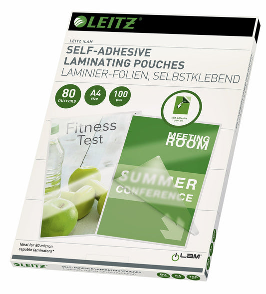 Lamineerhoes Leitz A4 zelfklevend 2x80micron EVA