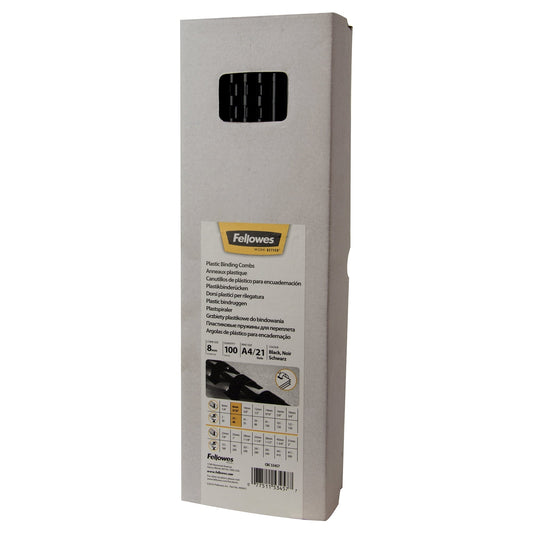 Bindrug Fellowes 8mm 21rings A4 zwart