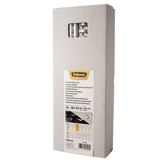 Bindrug Fellowes 10mm 21rings A4 wit
