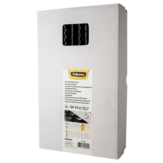 Bindrug Fellowes 14mm 21rings A4 zwart