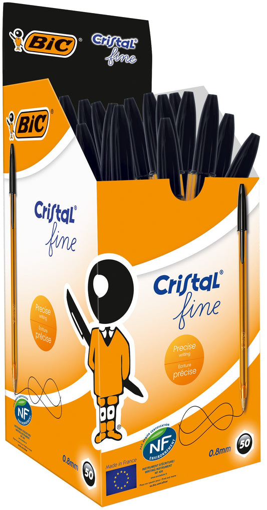 Balpen Bic Cristal F zwart