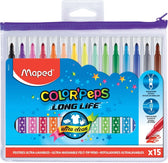 Viltstift Maped ColorPeps Long Life set 15 kleuren - afbeelding 4