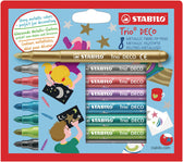 Viltstift STABILO Trio deco 377/8 metallic 8st ass