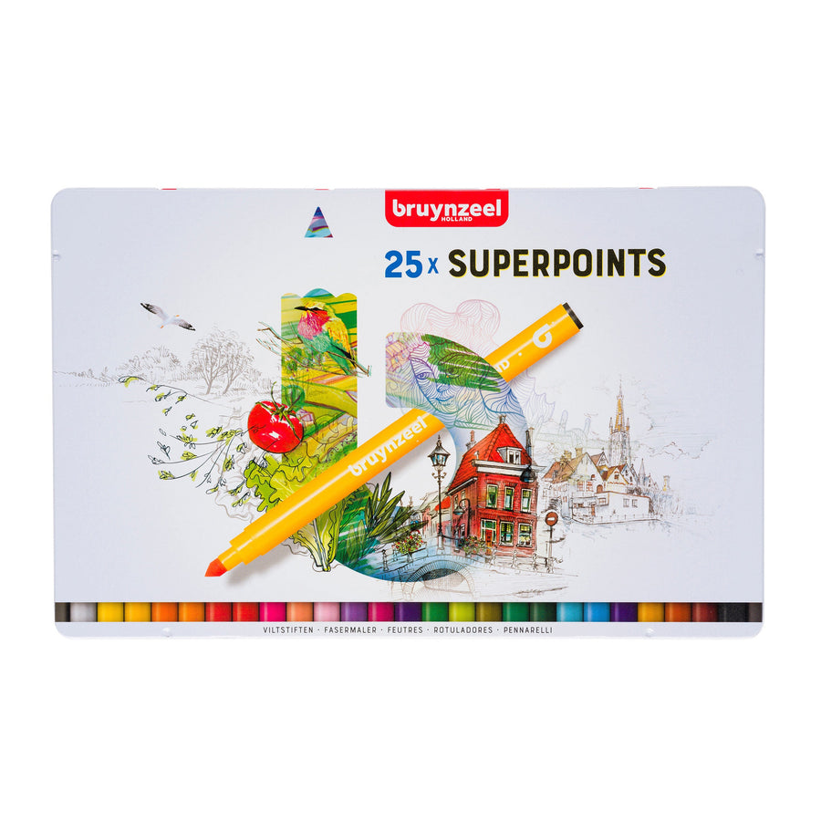 Viltstift Bruynzeel Super Points 25 kleuren