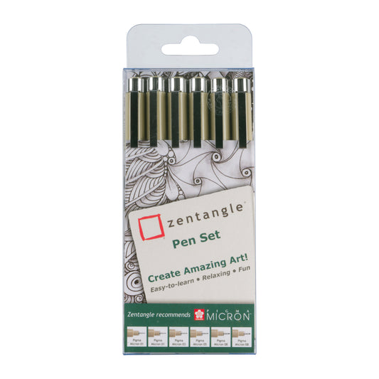 Tekenset Sakura Zentangle set 6 pennen zwart
