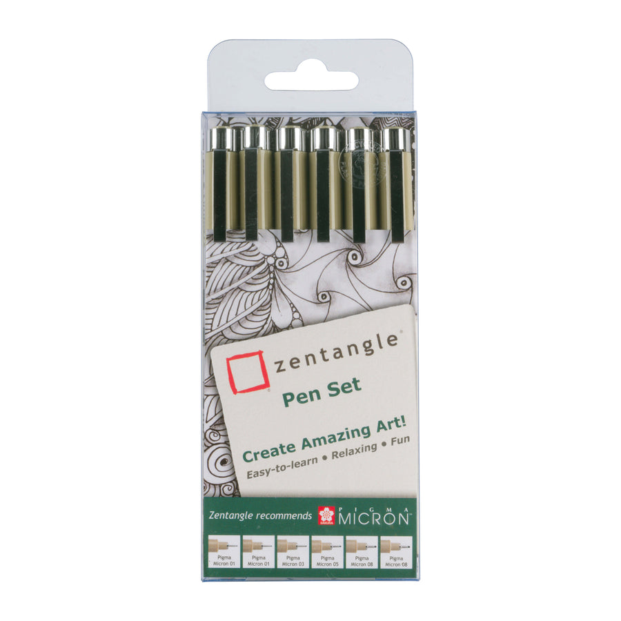 Tekenset Sakura Zentangle set 6 pennen zwart