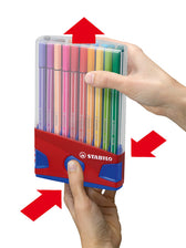 Viltstift STABILO Pen 68/20 rood/blauw etui M 20st - afbeelding 7