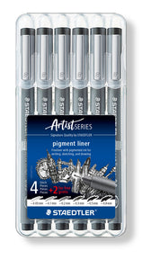 Fineliner Staedtler pigment 308 ass schrijfbr zw