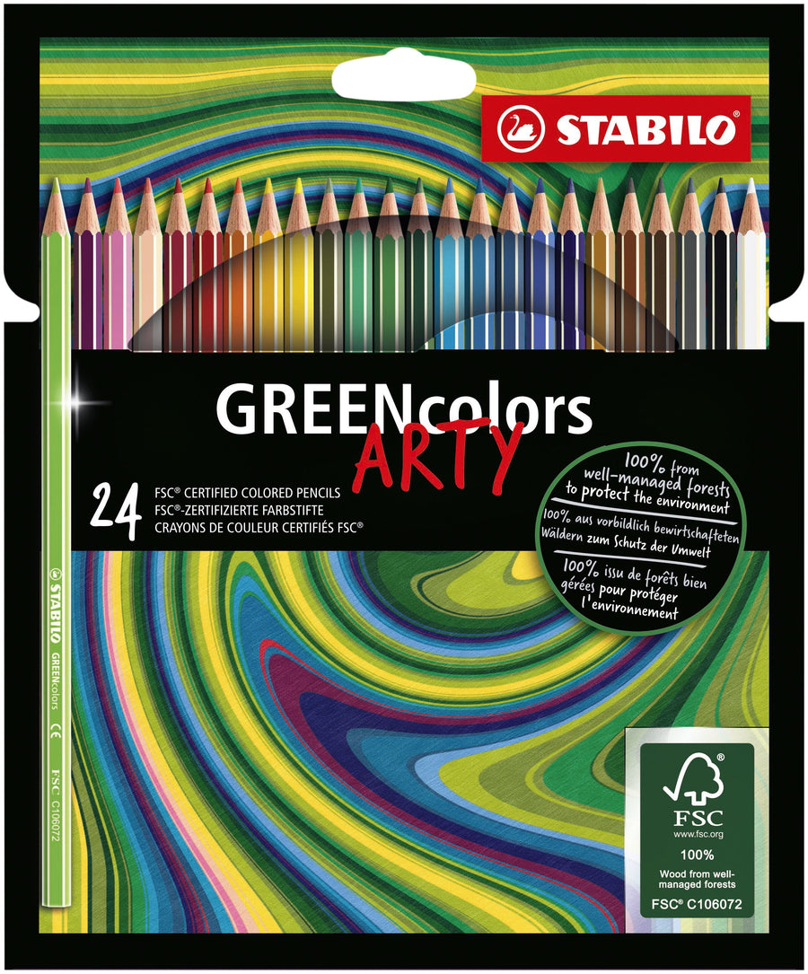 Kleurpotlood STABILO 6019 GREENcolors Arty 24st