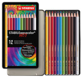 Kleurpotlood STABILO 1612 aquacolor blik 12st ass - afbeelding 2