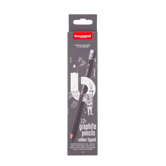 Potlood Bruynzeel 6021 Burotek HB met gum 12st