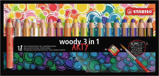 Kleurpotlood STABILO 880 woody 3 in 1 Arty 18st