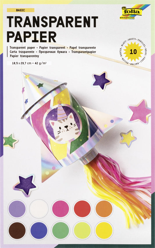 Transparant papier Folia 18.5x29.7cm 42gr 10v 10kl
